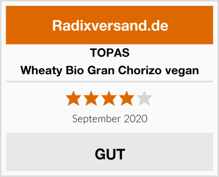 TOPAS Wheaty Bio Gran Chorizo vegan Test