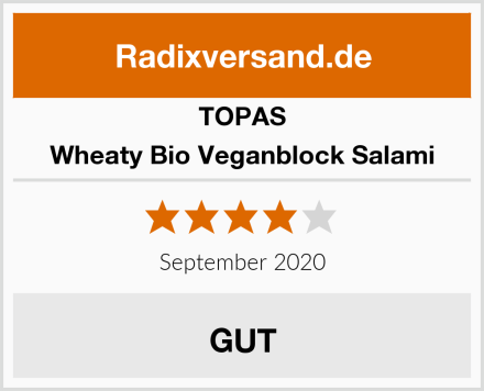 Topas Wheaty Bio Veganblock Salami Test
