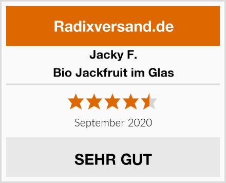 Jacky F. Bio Jackfruit im Glas Test