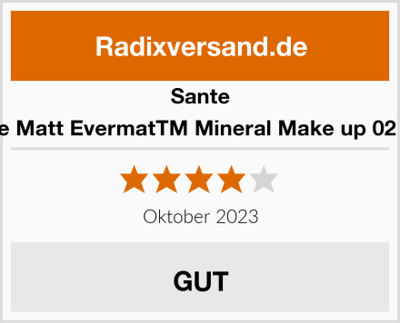 Sante Matte Matt EvermatTM Mineral Make up 02 Sand Test