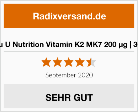  Nu U Nutrition Vitamin K2 MK7 200 µg | 365 Test