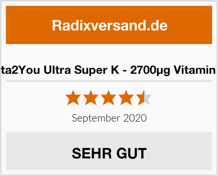  Vita2You Ultra Super K - 2700µg Vitamin K Test