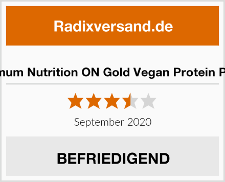  Optimum Nutrition ON Gold Vegan Protein Pulver Test