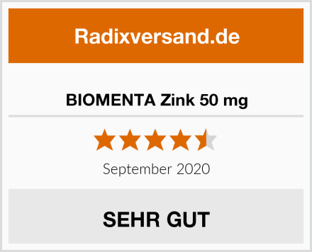  BIOMENTA Zink 50 mg Test