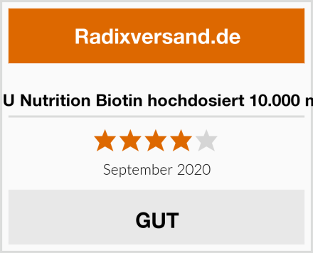  Nu U Nutrition Biotin hochdosiert 10.000 mcg Test