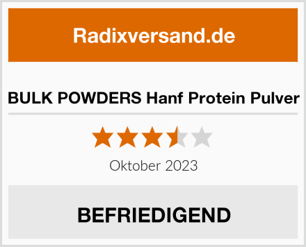  BULK POWDERS Hanf Protein Pulver Test