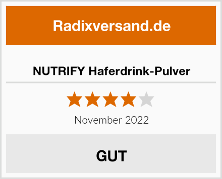  NUTRIFY Haferdrink-Pulver Test