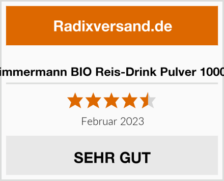  Zimmermann BIO Reis-Drink Pulver 1000g Test