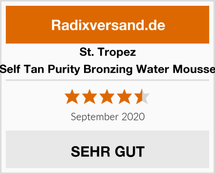 St. Tropez Self Tan Purity Bronzing Water Mousse Test