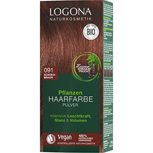  LOGONA Naturkosmetik Pflanzen-Haarfarbe Pulver 091 Schokobraun